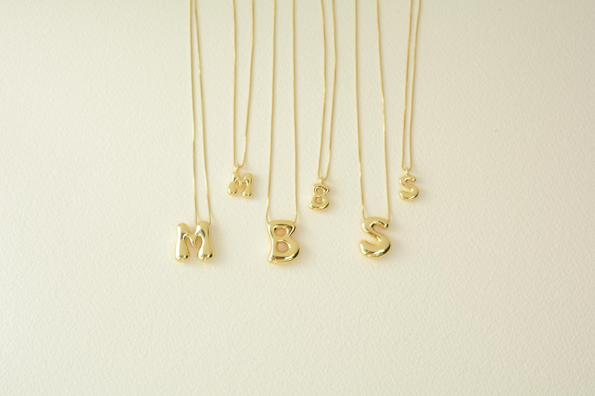 Initial Necklace Custom Letter Bubble Necklace 3D Gold Initial Monogram Necklace Balloon letters Personalized gift for her