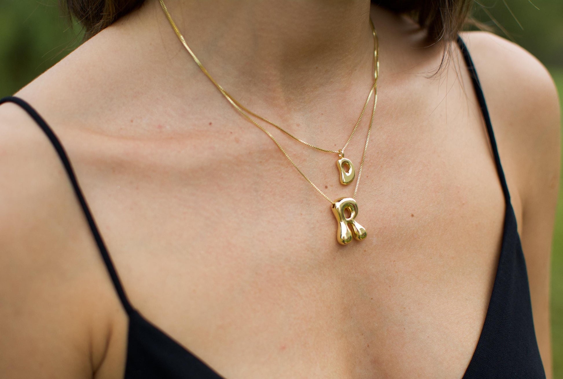 Initial Necklace Custom Letter Bubble Necklace 3D Gold Initial Monogram Necklace Balloon letters Personalized gift for her