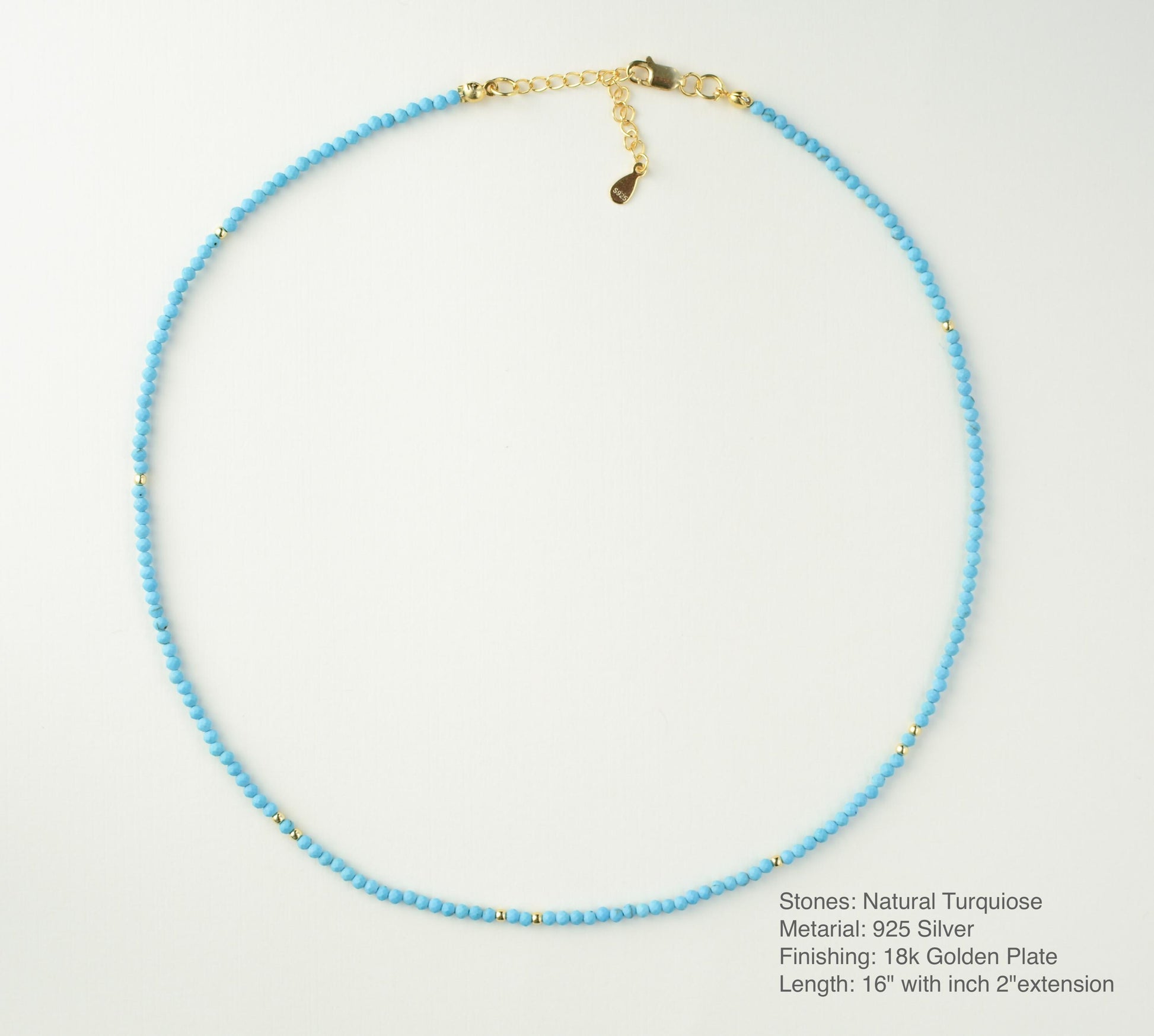 Turquoise small bead necklace tiny minimalist choker dainty crystal gold necklace for layering healing choker daily boho necklace gift