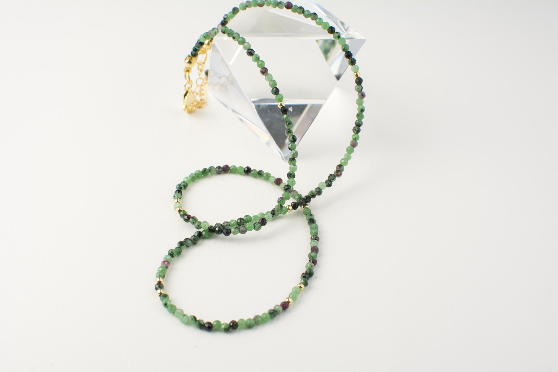 Tiny Bead Choker Green Small Bead Necklace Dainty Gemstone Layer Crystal Choker delicate gift minimalist necklace gift for her