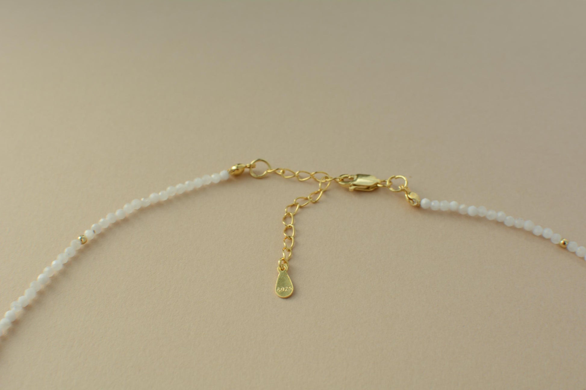 Tiny Gemstone Choker White Bead Choker Moonstone Bead Necklace Dainty small beaded choker minimalist necklace daily necklace layering