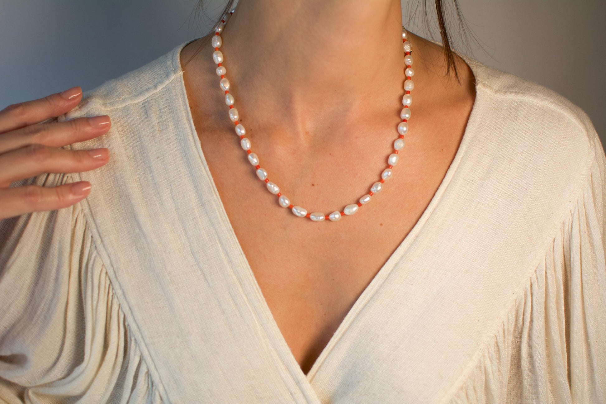 Pearl Necklace Irregular Real Pearls necklace baroque Pearl Gemstone Necklace Modern pearl Necklace daily wear gift for her gift for mom