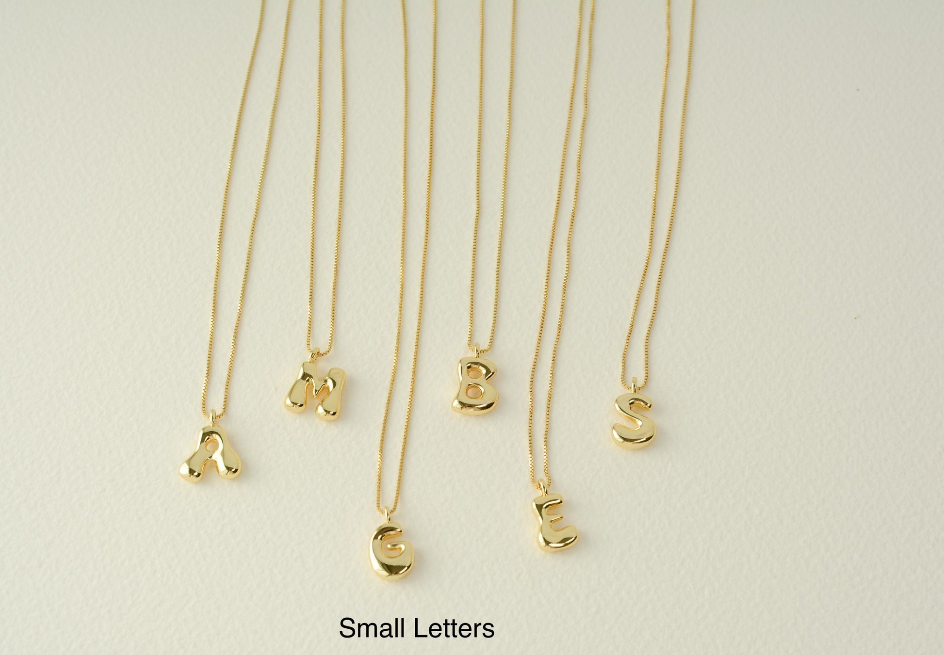 Initial Necklace Custom Letter Bubble Necklace 3D Gold Initial Monogram Necklace Balloon letters Personalized gift for her
