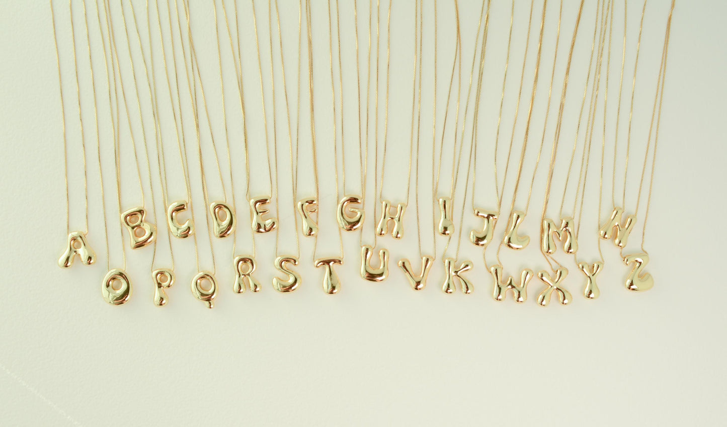 Initial Necklace Custom Letter Bubble Necklace 3D Gold Initial Monogram Necklace Balloon letters Personalized gift for her