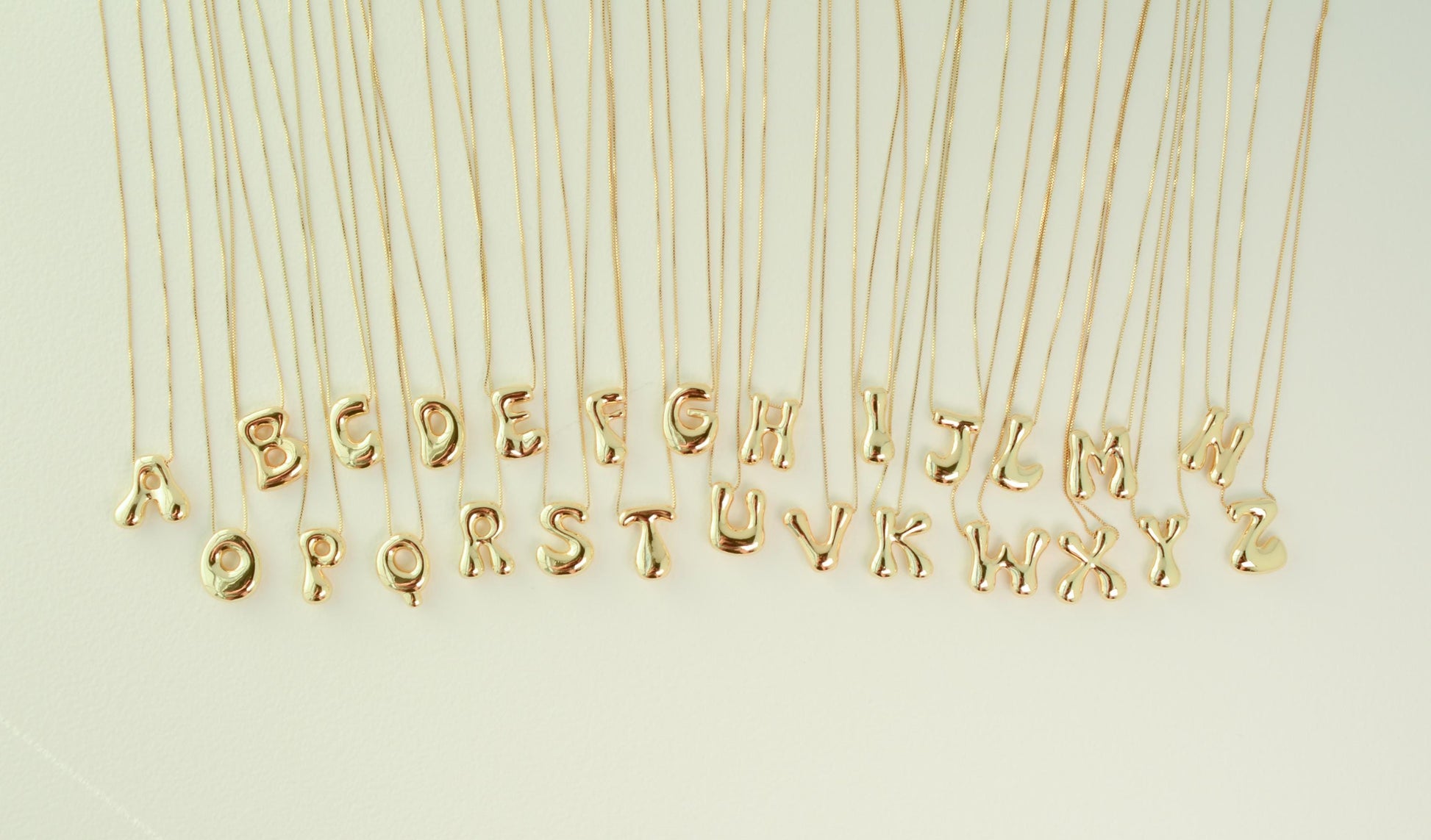 Initial Necklace Custom Letter Bubble Necklace 3D Gold Initial Monogram Necklace Balloon letters Personalized gift for her