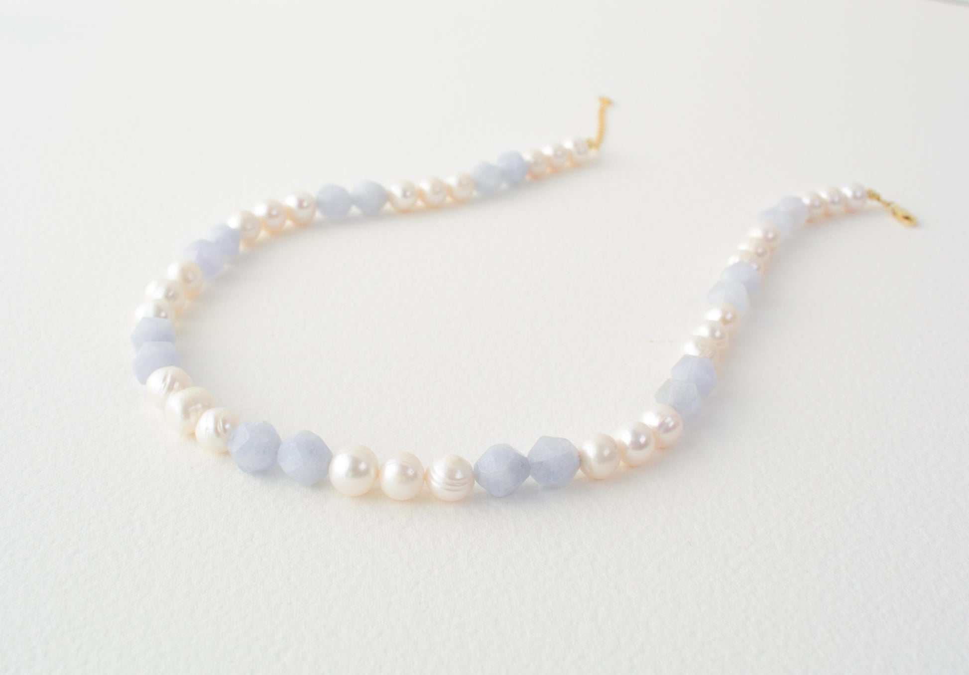 Large Pearl Necklace Beaded Gemstone Big Pearl Necklace Baroque Pearl Aquamarine Blue Necklace Tourmaline Pink Necklace Pearl Gift for Mom