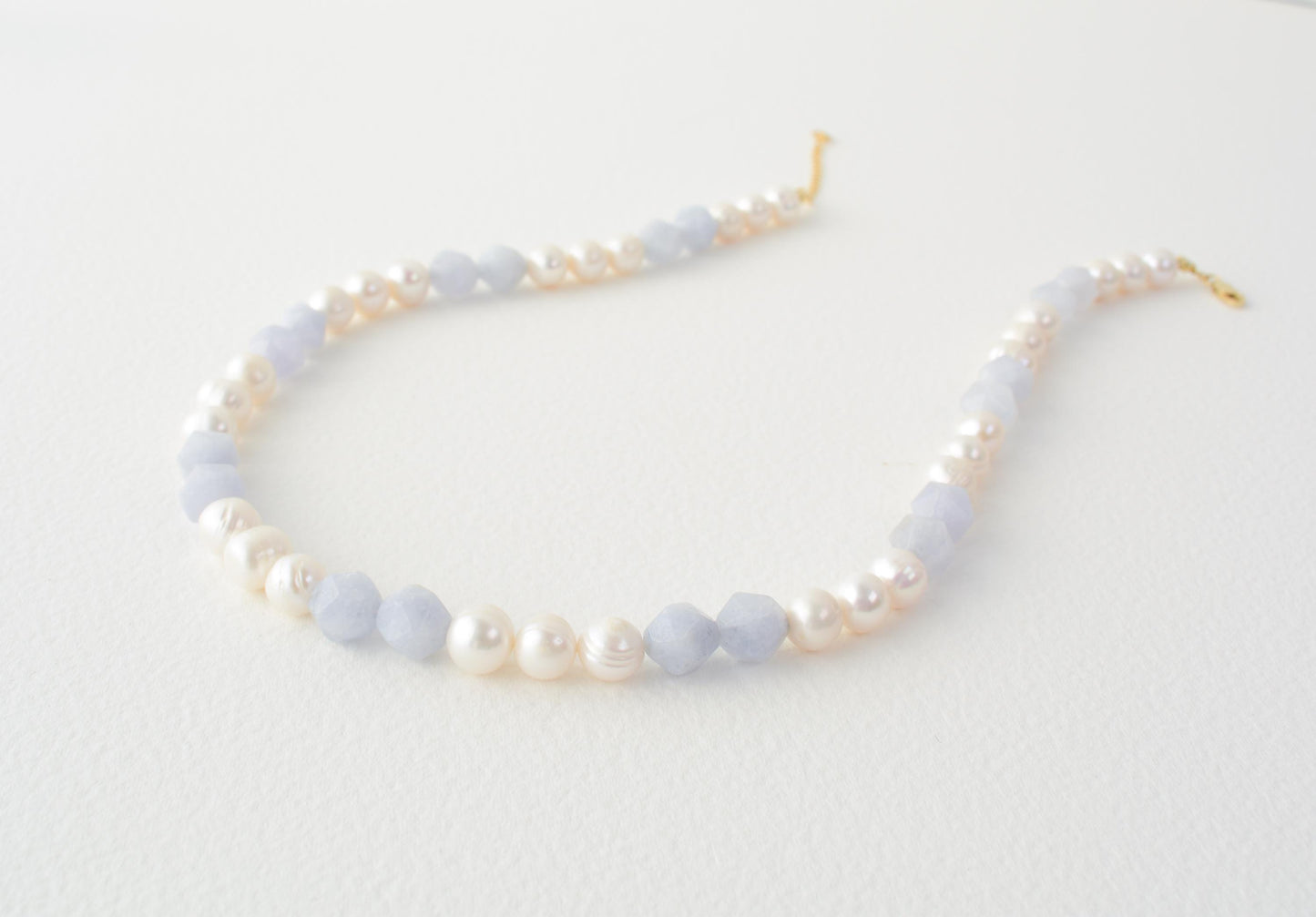 Large Pearl Necklace Beaded Gemstone Big Pearl Necklace Baroque Pearl Aquamarine Blue Necklace Tourmaline Pink Necklace Pearl Gift for Mom