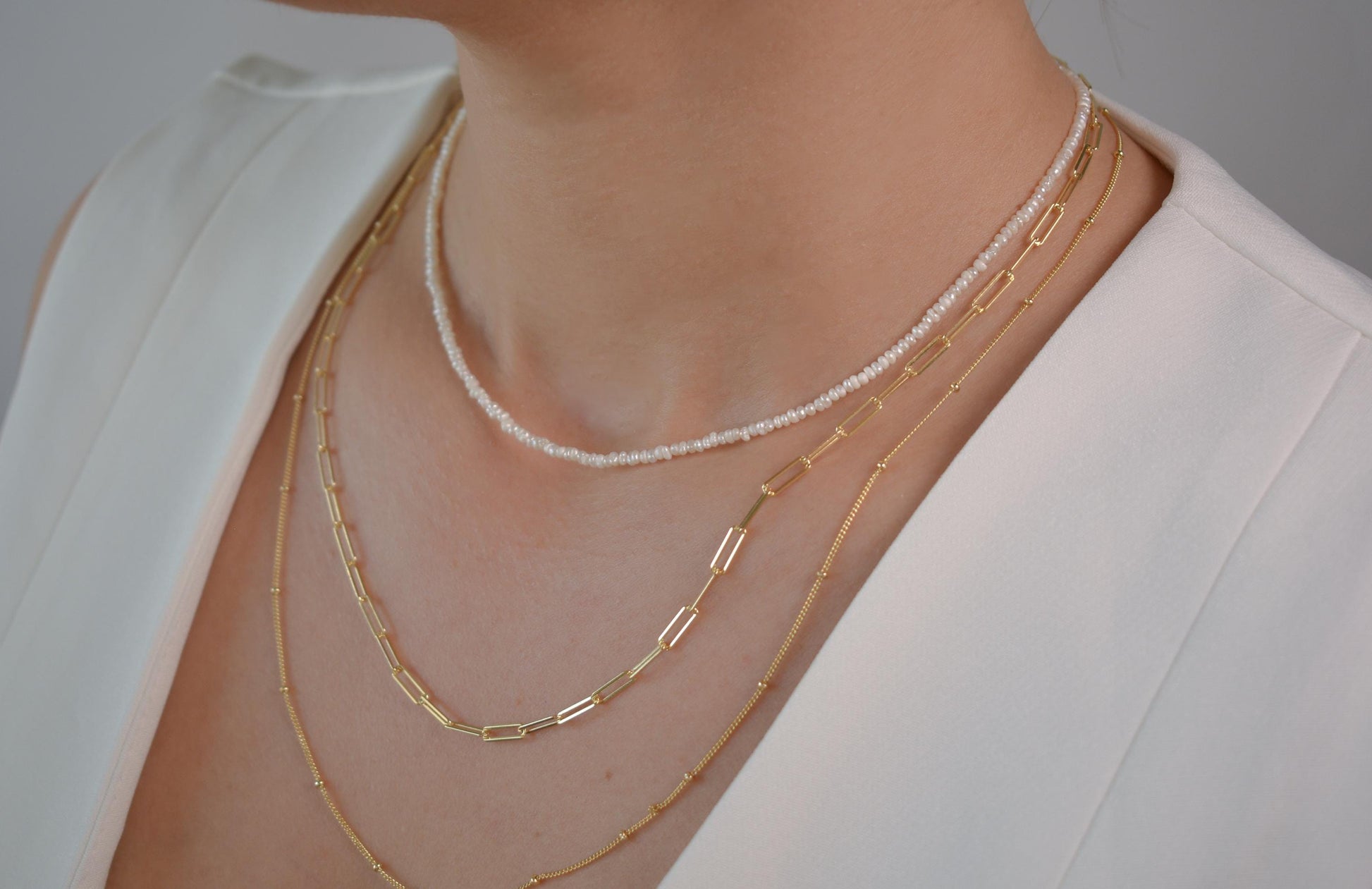 Paperclip Chain Necklace Link Chain Dainty 14k Gold Plate Choker Layering Chain Necklace Minimalist Mini Links Chain Everyday Necklace