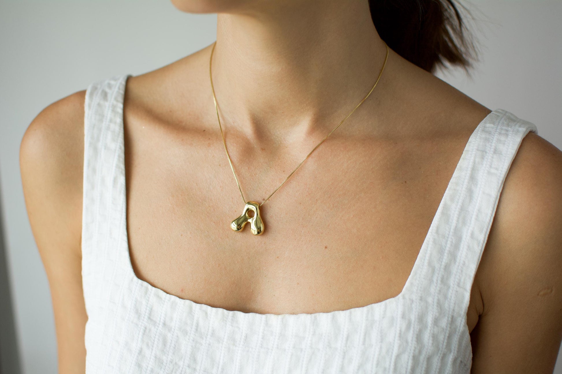 Initial Necklace Custom Letter Bubble Necklace 3D Gold Initial Monogram Necklace Balloon letters Personalized gift for her