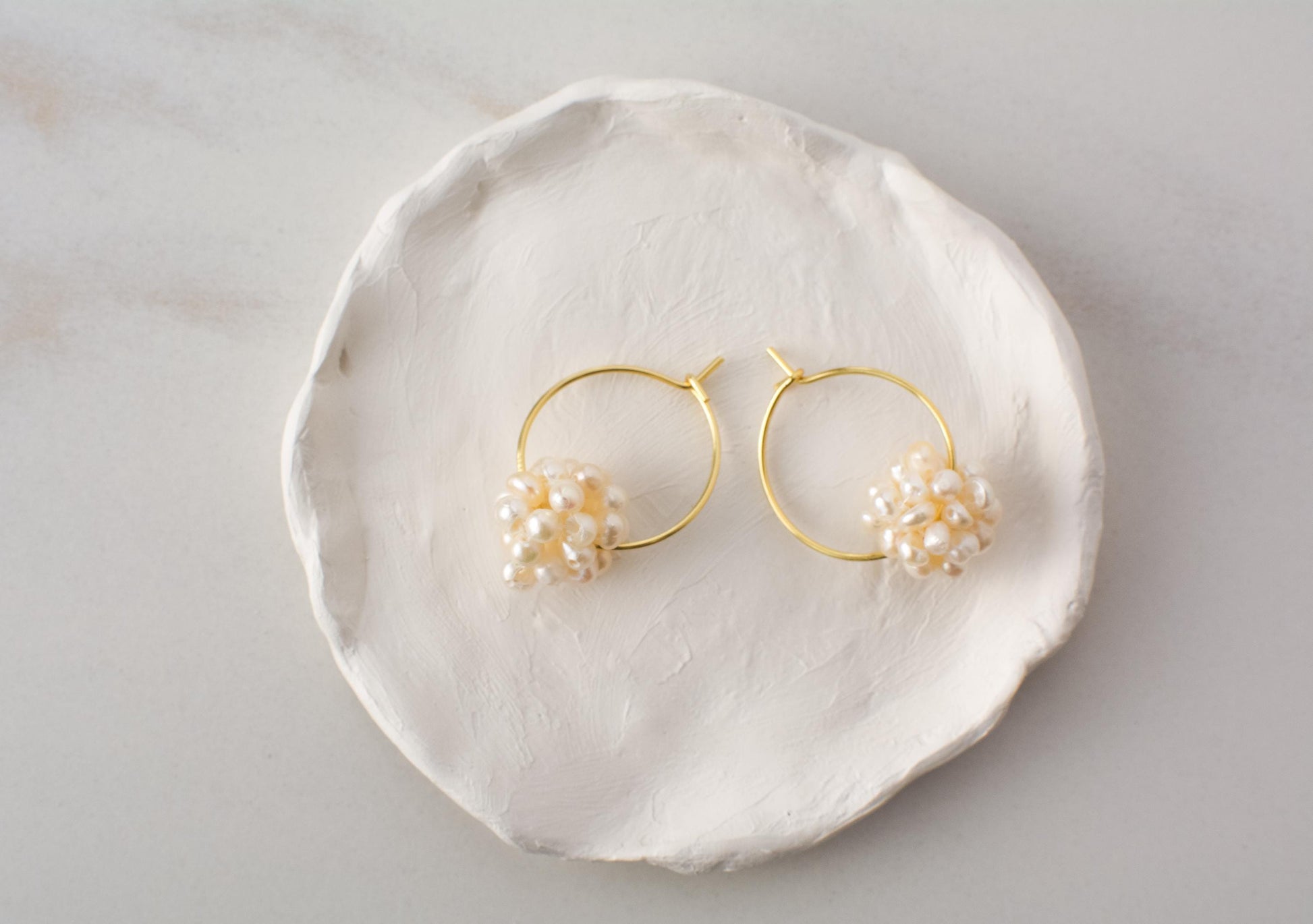Pearl Hoop Earring, Mini Pearls Earring, Pearl Huggies Earring, Gift For Her, Bridesmaid Gift, Gold Filled Silver