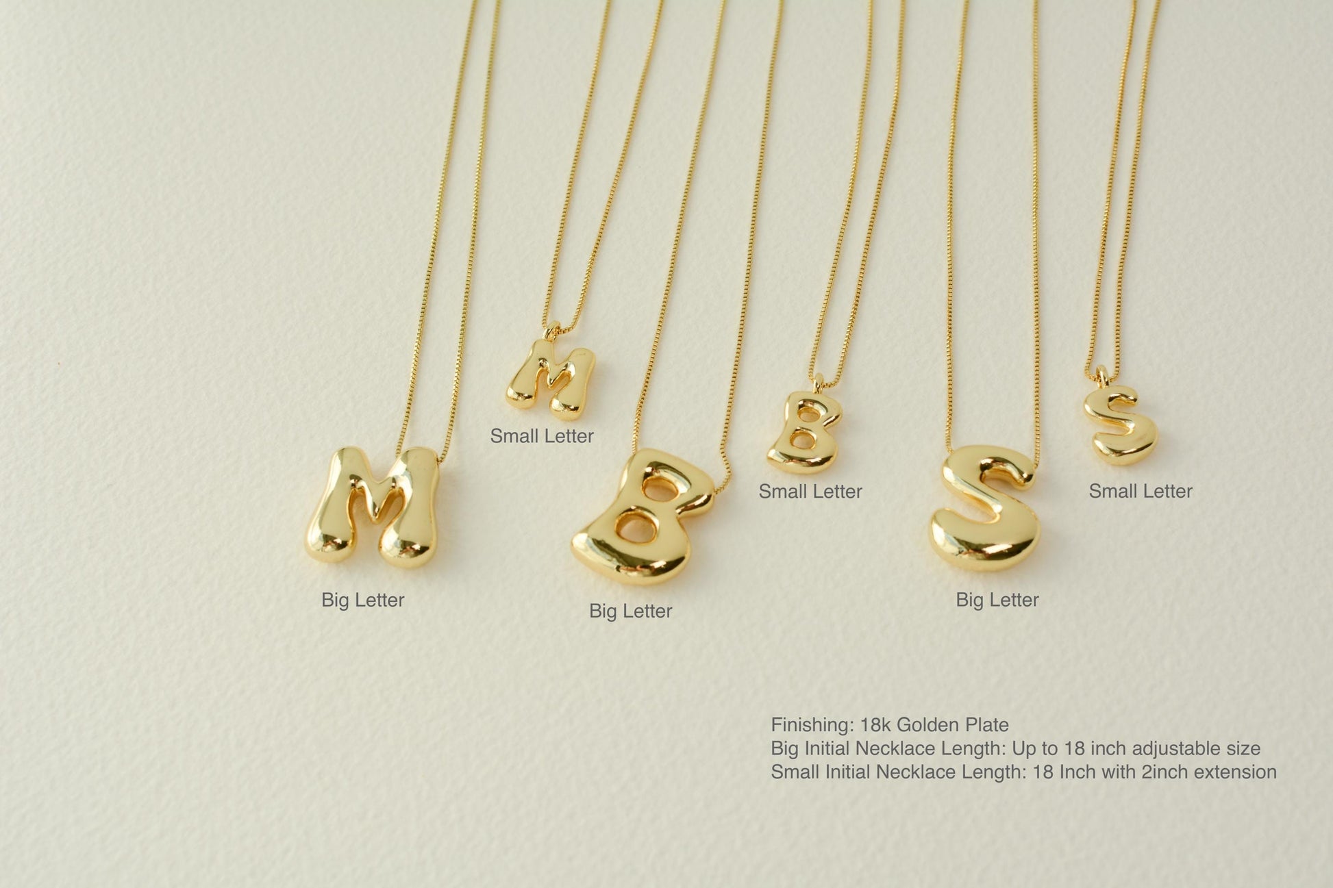 Initial Necklace Custom Letter Bubble Necklace 3D Gold Initial Monogram Necklace Balloon letters Personalized gift for her