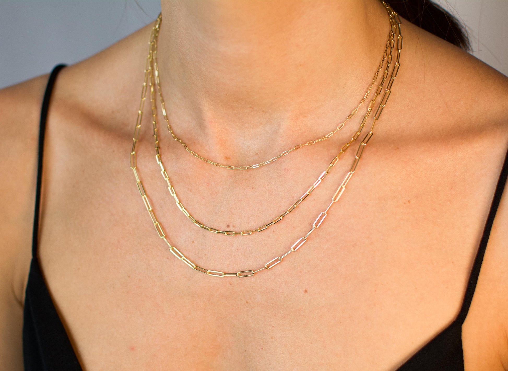 Paperclip Chain Necklace Link Chain Dainty 14k Gold Plate Choker Layering Chain Necklace Minimalist Mini Links Chain Everyday Necklace