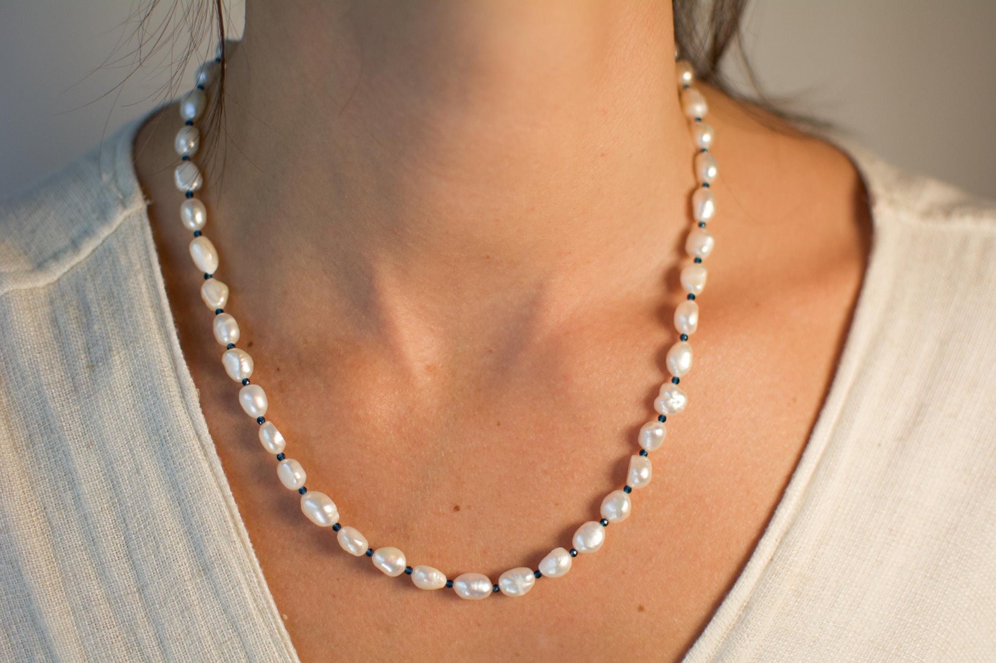 Pearl Necklace Irregular Real Pearls necklace baroque Pearl Gemstone Necklace Modern pearl Necklace daily wear gift for her gift for mom