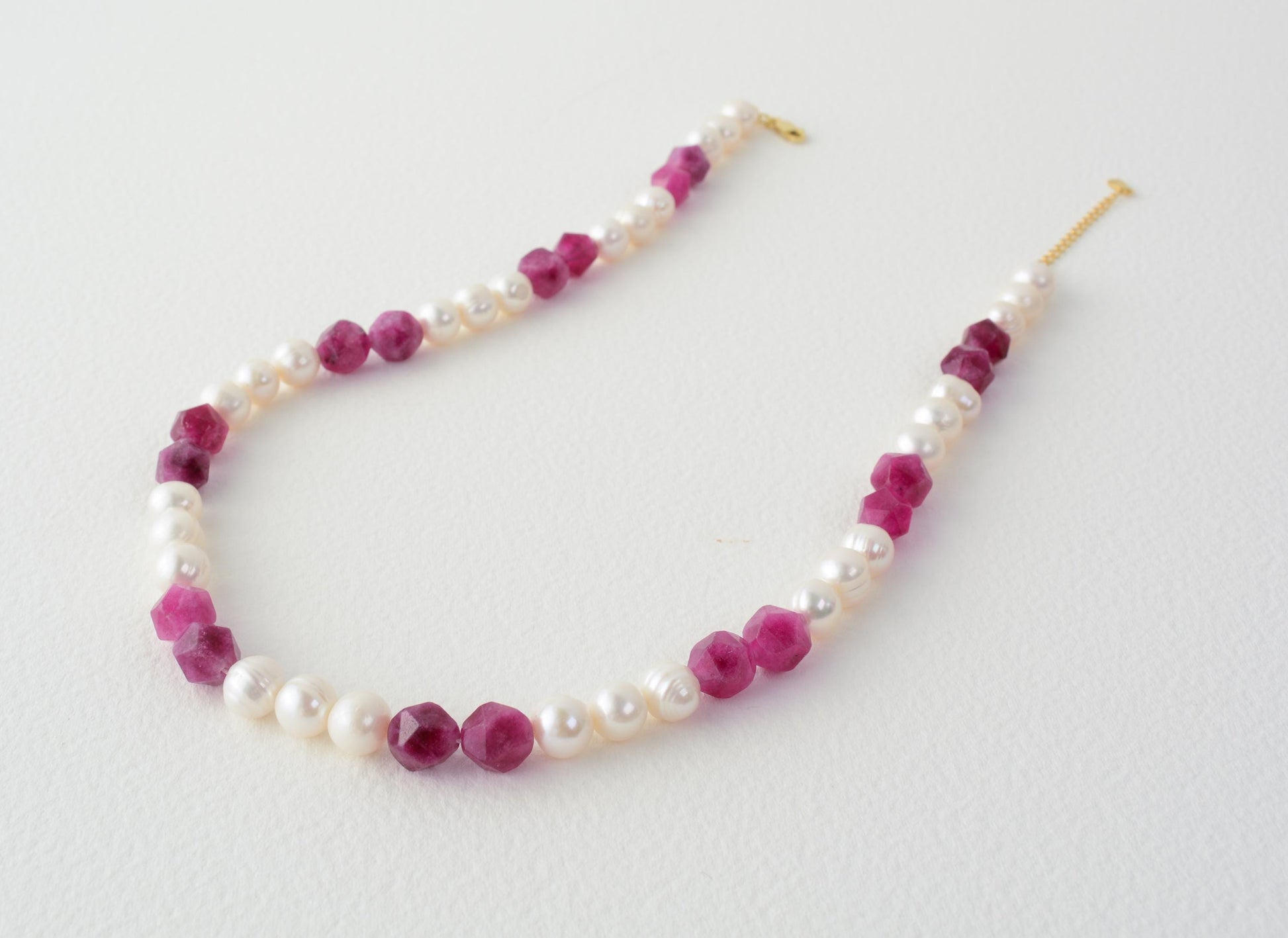 Large Pearl Necklace Beaded Gemstone Big Pearl Necklace Baroque Pearl Aquamarine Blue Necklace Tourmaline Pink Necklace Pearl Gift for Mom