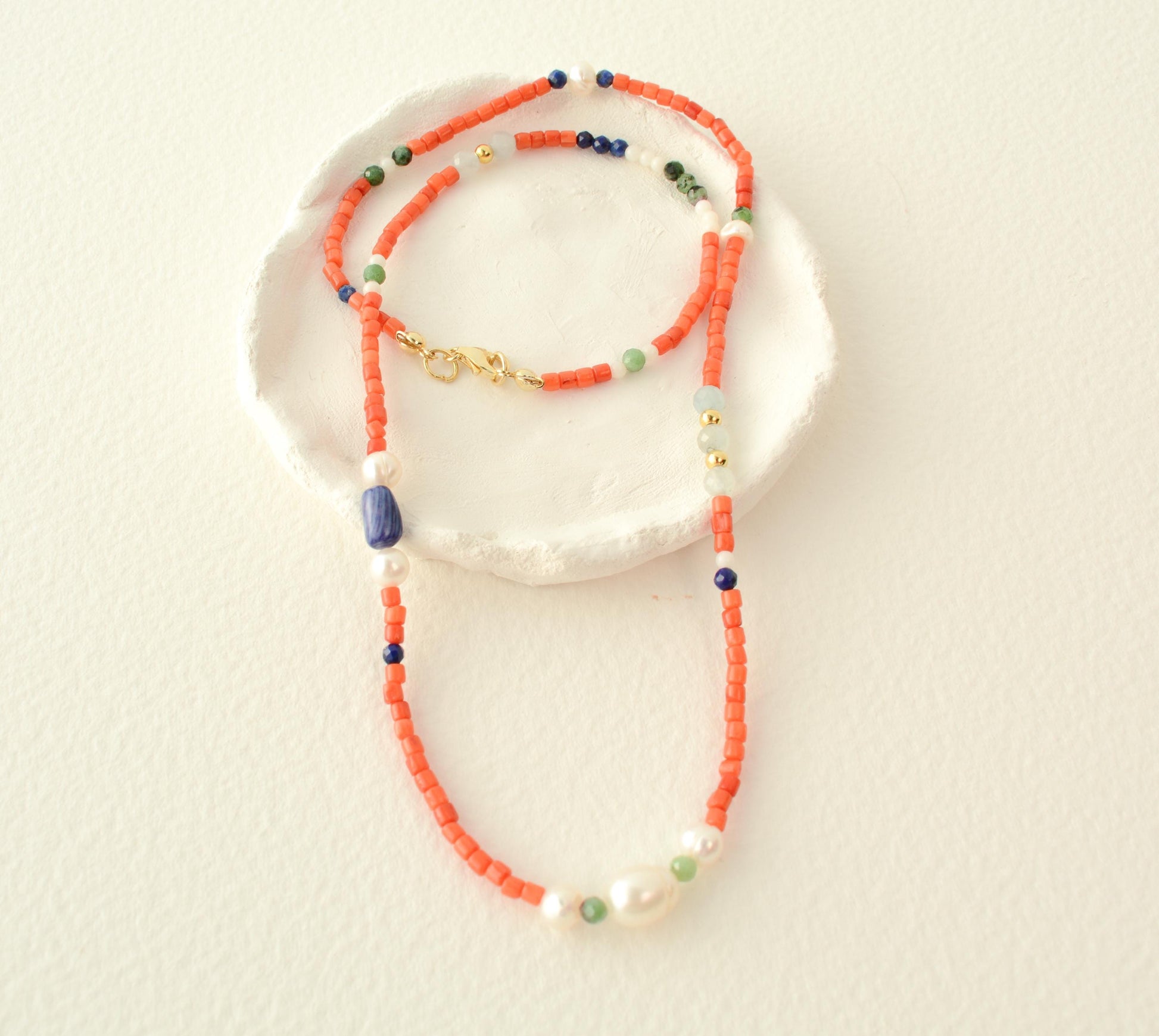 Small Beaded Necklace Colorful Mixed Bead Necklace Natural Stones Beaded Necklace Gemstone Minimalist Layering Beaded Necklace Gift for her