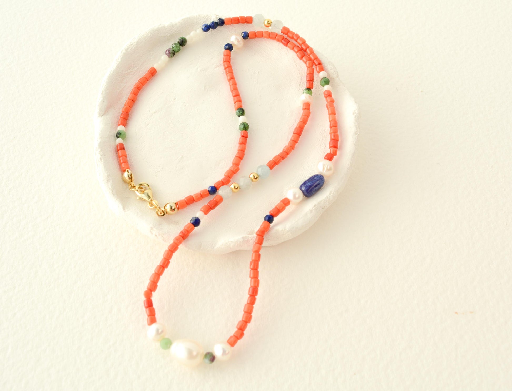 Small Beaded Necklace Colorful Mixed Bead Necklace Natural Stones Beaded Necklace Gemstone Minimalist Layering Beaded Necklace Gift for her