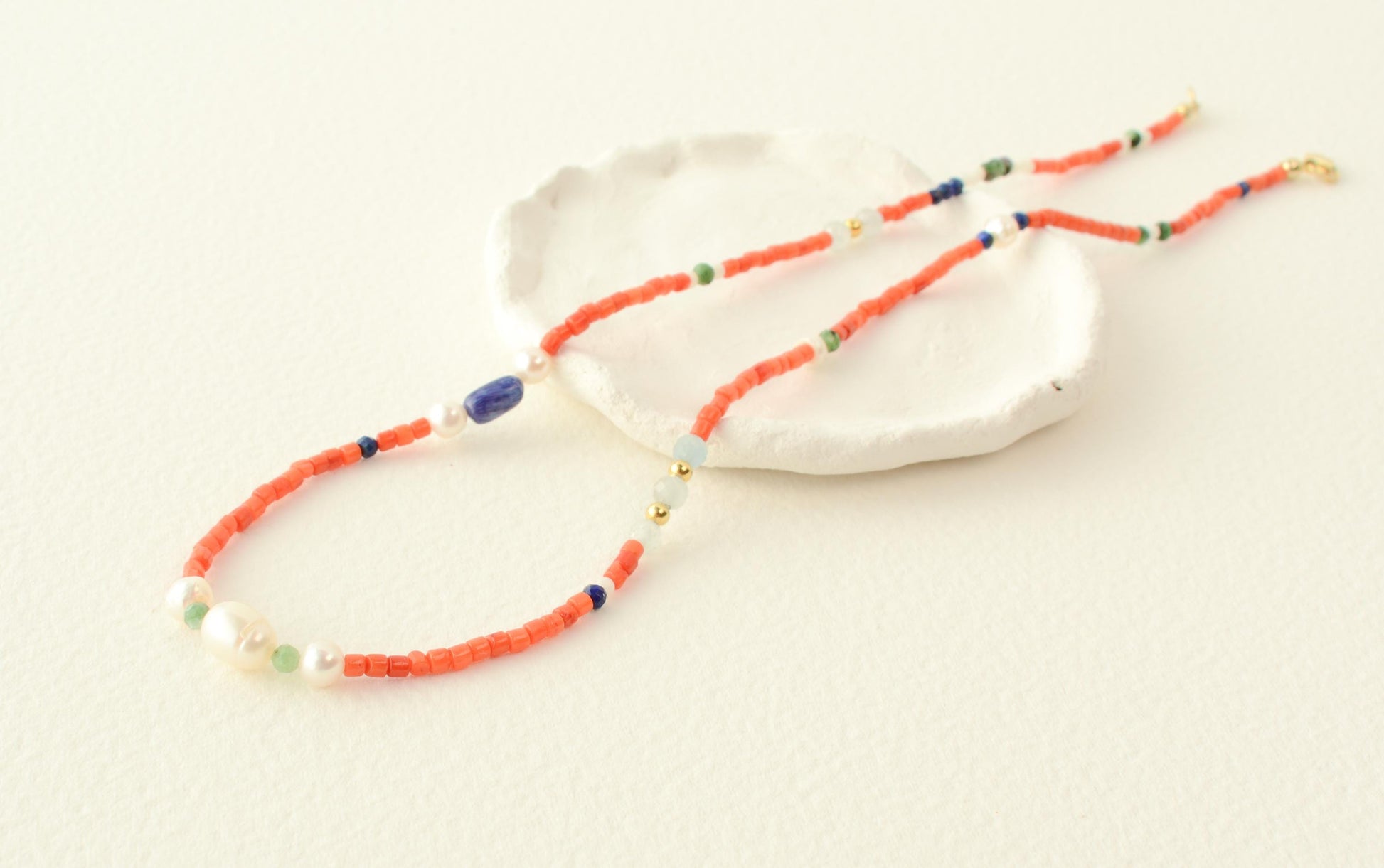 Small Beaded Necklace Colorful Mixed Bead Necklace Natural Stones Beaded Necklace Gemstone Minimalist Layering Beaded Necklace Gift for her