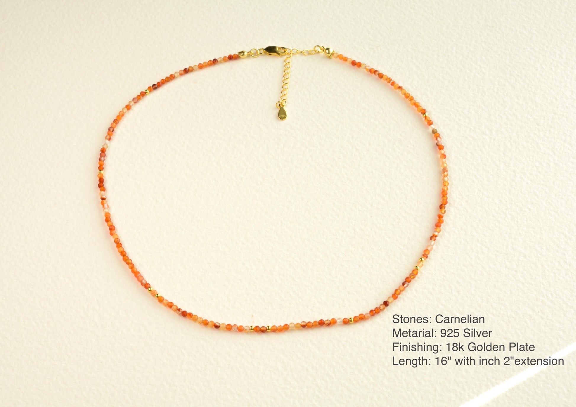 Small Bead Necklace Carnelian Crystal Beaded Choker Tiny Minimalist Necklace Beaded Gift for Girls Small Gift For Her Dainty Bead Necklace