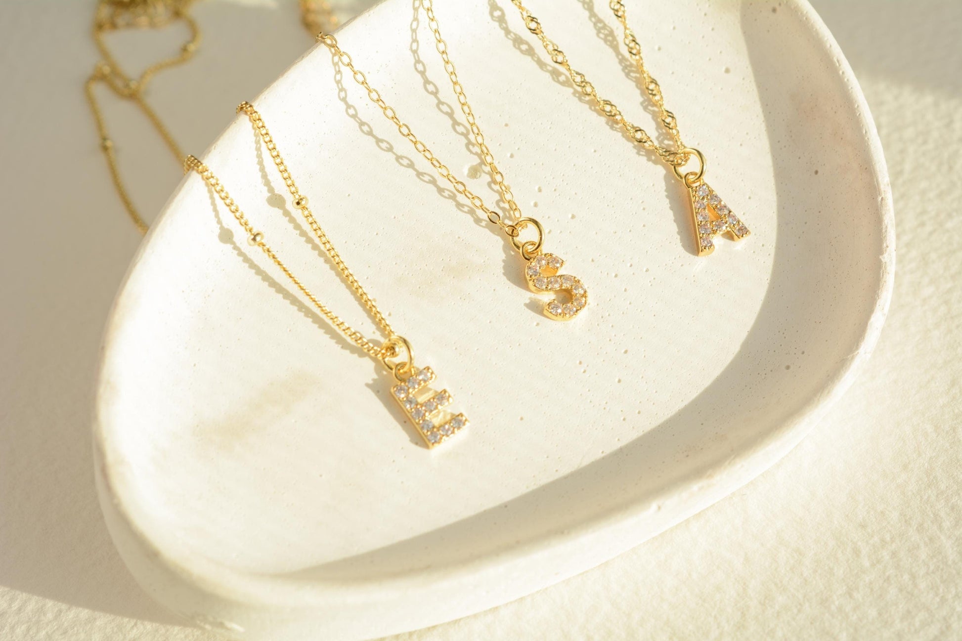 Personalized Tiny Letter Necklace Initial Diamond Necklace Gold Letter Pave Necklace Personalized Jewelry Gift for her Bridesmaid gift