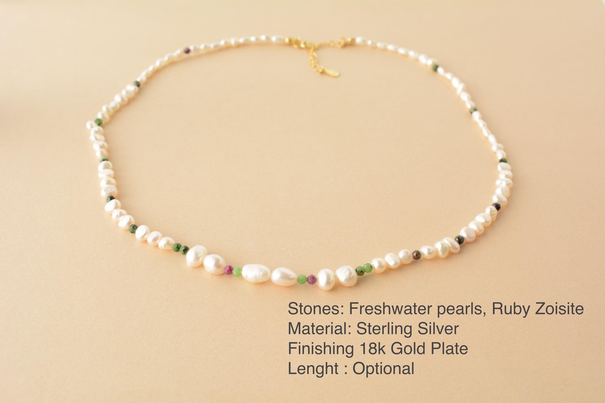 Freshwater Pearl Necklace Gift for Bridesmaid Real Pearl Necklace Baroque Pearls Jewelry Delicate Pearl Necklaces Gift for Her Gift for Mom