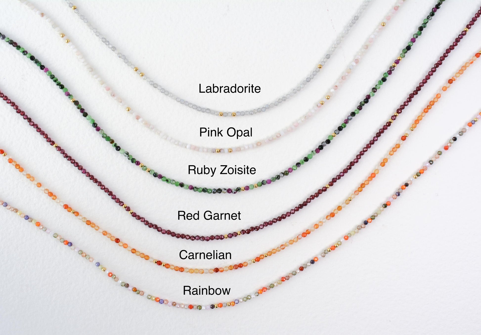 Small Bead Choker Red Garnet Gemstone Necklace Crystal Tiny Bead Choker Dainty Necklace Minimalist Valentines Gift for Her Birthday Gift