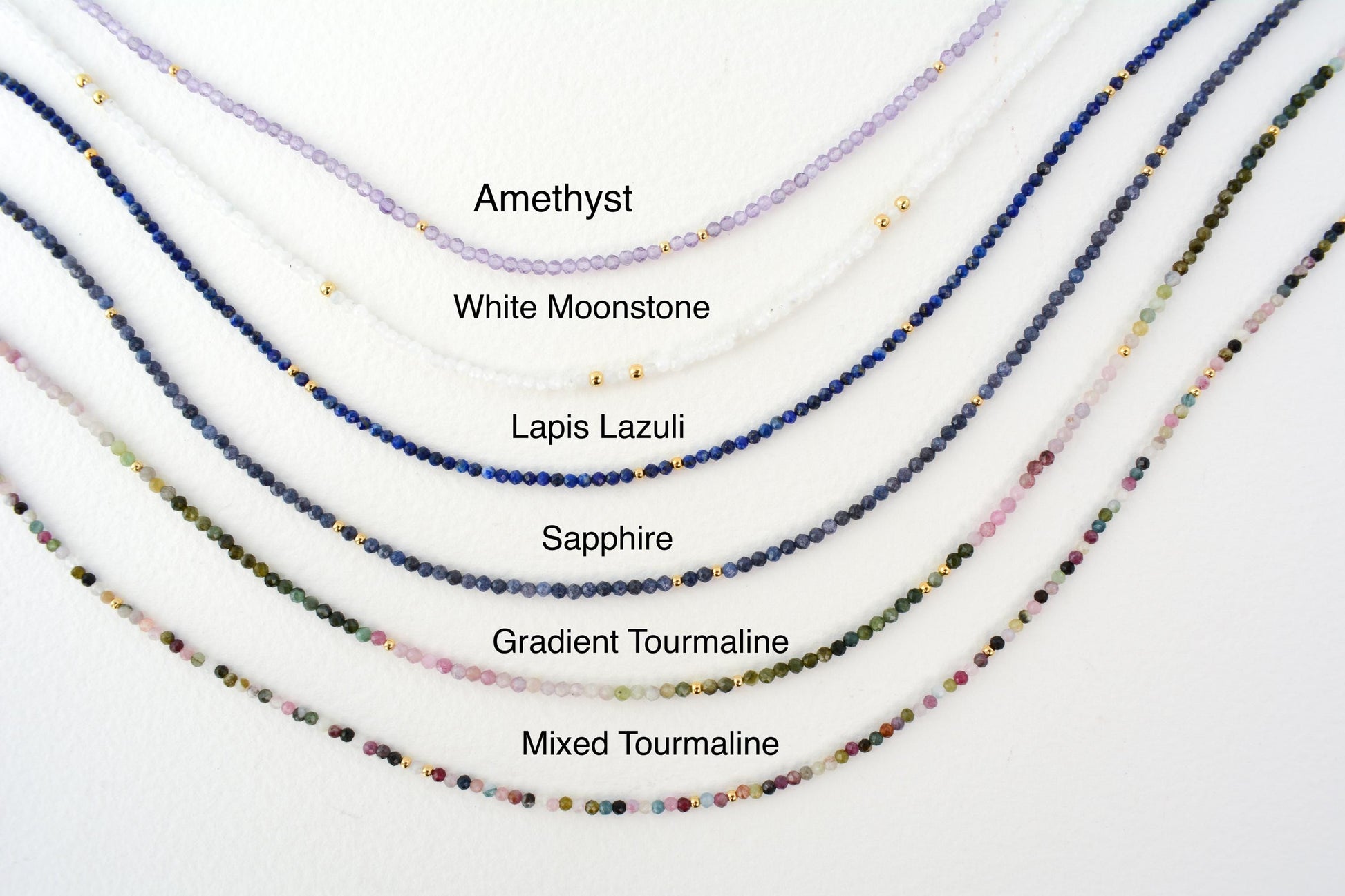 Pink tiny bead choker small beaded necklace dainty gold pink minimalist choker layering gemstone tourmaline small necklace gift for her