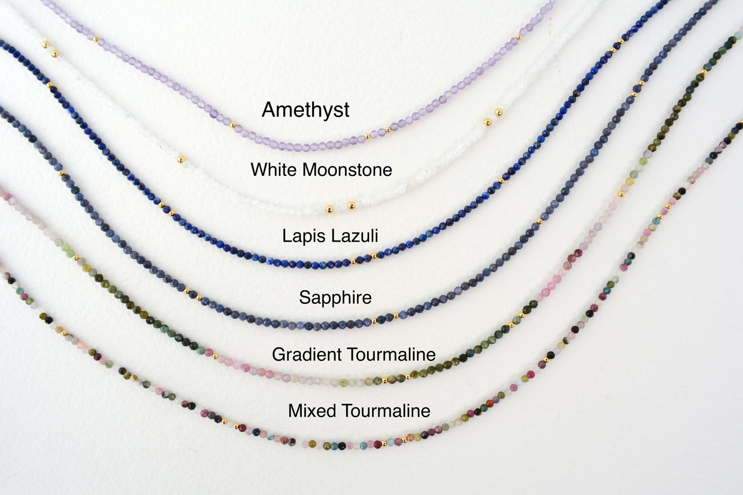 Tiny Bead Choker Green Small Bead Necklace Dainty Gemstone Layer Crystal Choker delicate gift minimalist necklace gift for her