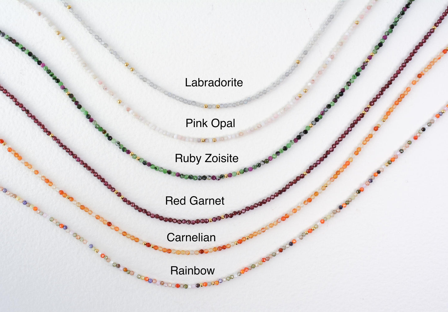 Tiny Bead Choker Green Small Bead Necklace Dainty Gemstone Layer Crystal Choker delicate gift minimalist necklace gift for her