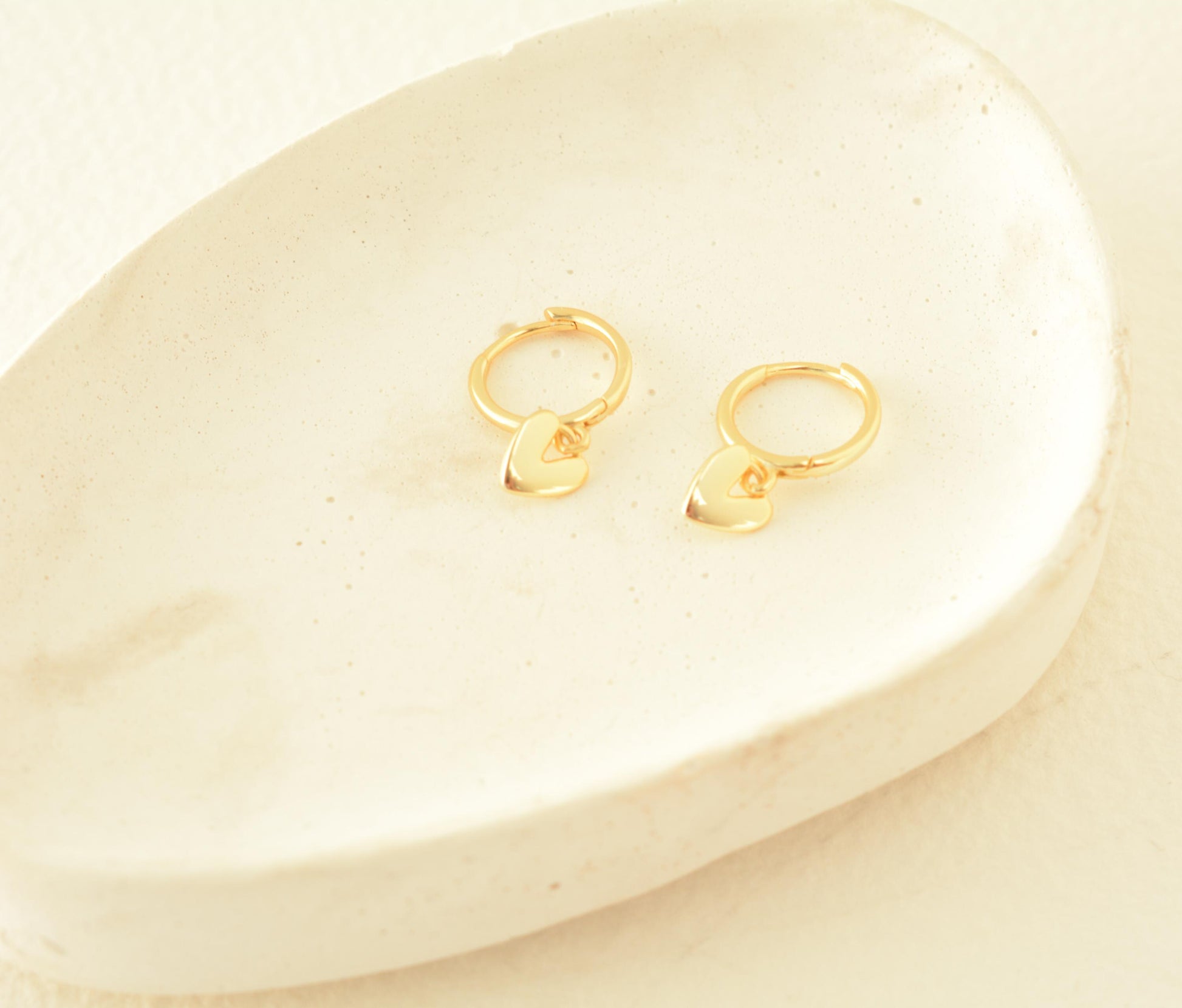 Tiny Heart Earring Huggies Hoop Earring Minimalist Heart Earring Gold Delicate Hoop Earring Valentine Days Gift for Her Christmas Gift