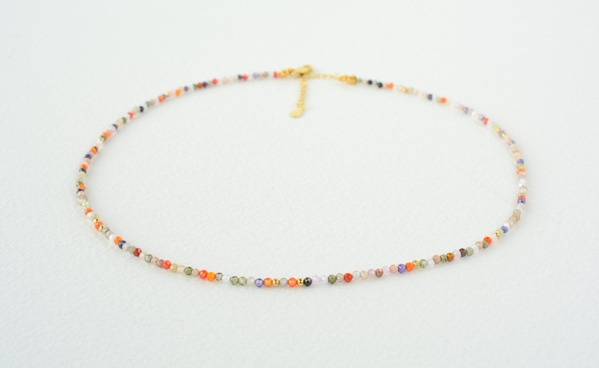 Tiny Rainbow Beaded Choker Mixed Bead Necklace Dainty Choker Colorful Small Bead Necklace Minimalist Necklace Gift for Her Gift for Friend