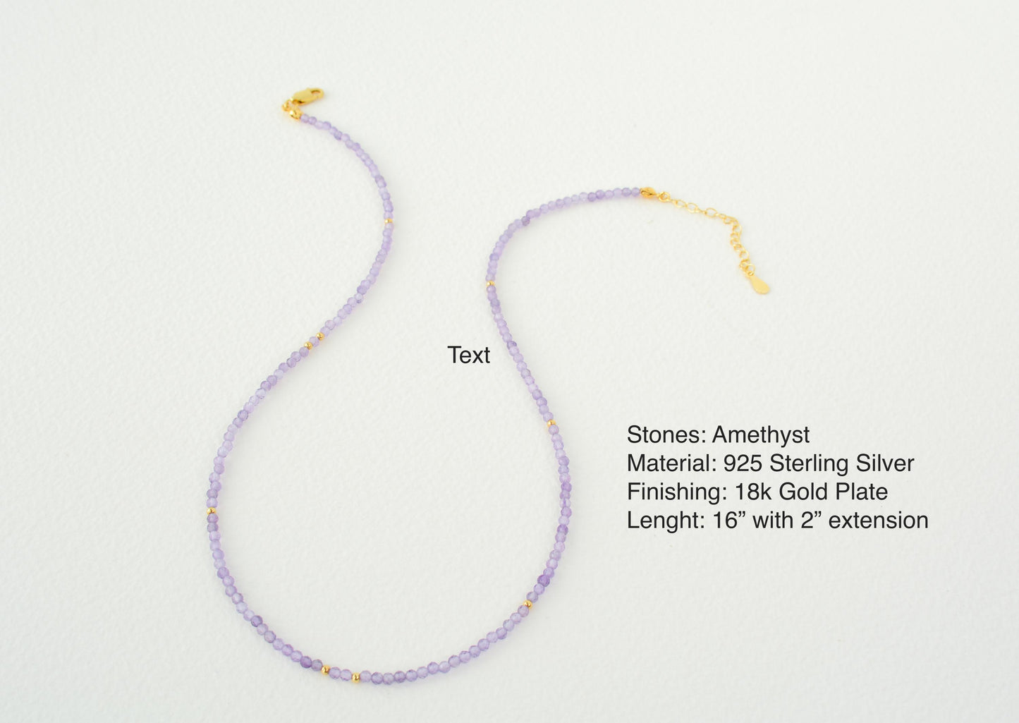 Amethyst Bead Necklace Tiny Bead Necklace Minimalist Crystal Necklace Purple Beaded Choker Dainty Small Bead Necklace Gemstone Gift for Her