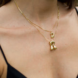 Initial Necklace Custom Letter Bubble Necklace 3D Gold Initial Monogram Necklace Balloon letters Personalized gift for her