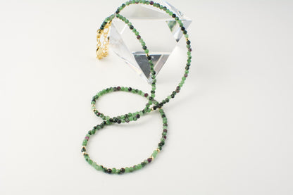 Tiny Bead Choker Green Small Bead Necklace Dainty Gemstone Layer Crystal Choker delicate gift minimalist necklace gift for her