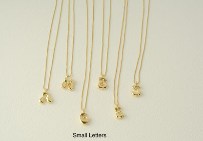Initial Necklace Custom Letter Bubble Necklace 3D Gold Initial Monogram Necklace Balloon letters Personalized gift for her