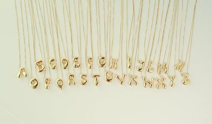 Initial Necklace Custom Letter Bubble Necklace 3D Gold Initial Monogram Necklace Balloon letters Personalized gift for her