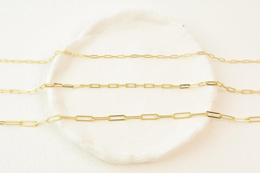 Paperclip Chain Necklace Link Chain Dainty 14k Gold Plate Choker Layering Chain Necklace Minimalist Mini Links Chain Everyday Necklace