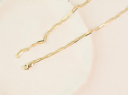 Paperclip Chain Necklace Link Chain Dainty 14k Gold Plate Choker Layering Chain Necklace Minimalist Mini Links Chain Everyday Necklace