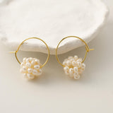 Pearl Hoop Earring, Mini Pearls Earring, Pearl Huggies Earring, Gift For Her, Bridesmaid Gift, Gold Filled Silver