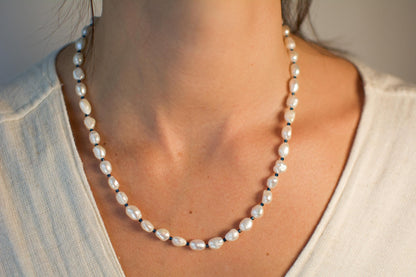 Pearl Necklace Irregular Real Pearls necklace baroque Pearl Gemstone Necklace Modern pearl Necklace daily wear gift for her gift for mom