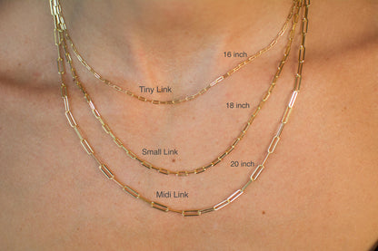 Paperclip Chain Necklace Link Chain Dainty 14k Gold Plate Choker Layering Chain Necklace Minimalist Mini Links Chain Everyday Necklace