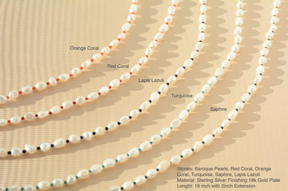 Pearl Necklace Irregular Real Pearls necklace baroque Pearl Gemstone Necklace Modern pearl Necklace daily wear gift for her gift for mom