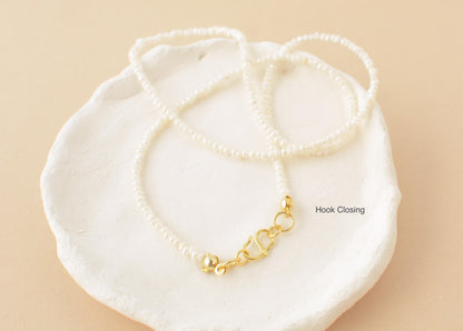 Dainty Choker Pearl Necklace Tiny Pearls Necklace Small Pearls 2 3 mm Seed Layering Necklace Thin Pearl Choker Elegant Gift for Her