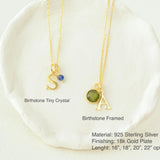 Gold Initial Necklace Custom Birthstone Necklace Dainty Tiny Letter Necklace Minimalist Chain Necklace Personalized Birthday Gift for Mom