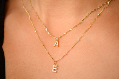 Personalized Tiny Letter Necklace Initial Diamond Necklace Gold Letter Pave Necklace Personalized Jewelry Gift for her Bridesmaid gift