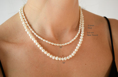 Pearl Necklace Beading Real Pearl Necklace Bridal Freshwater Pearl Necklace Natural Pearl Choker Small Pearl Necklace Dainty Gift for Mom