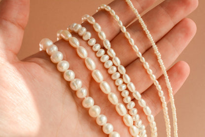 Pearl Necklace Beading Real Pearl Necklace Bridal Freshwater Pearl Necklace Natural Pearl Choker Small Pearl Necklace Dainty Gift for Mom