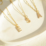 Personalized Tiny Letter Necklace Initial Diamond Necklace Gold Letter Pave Necklace Personalized Jewelry Gift for her Bridesmaid gift