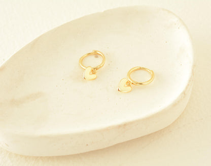 Tiny Heart Earring Huggies Hoop Earring Minimalist Heart Earring Gold Delicate Hoop Earring Valentine Days Gift for Her Christmas Gift