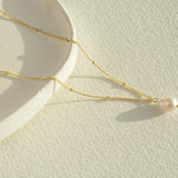 Dainty Pearl Necklace Gold Chain Drop Pearl Necklace Layering Minimalist Real Pearl Necklace Bridal Necklace Bridesmaid Gift For Her