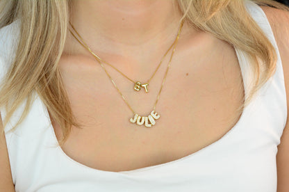 bubble letter name necklace